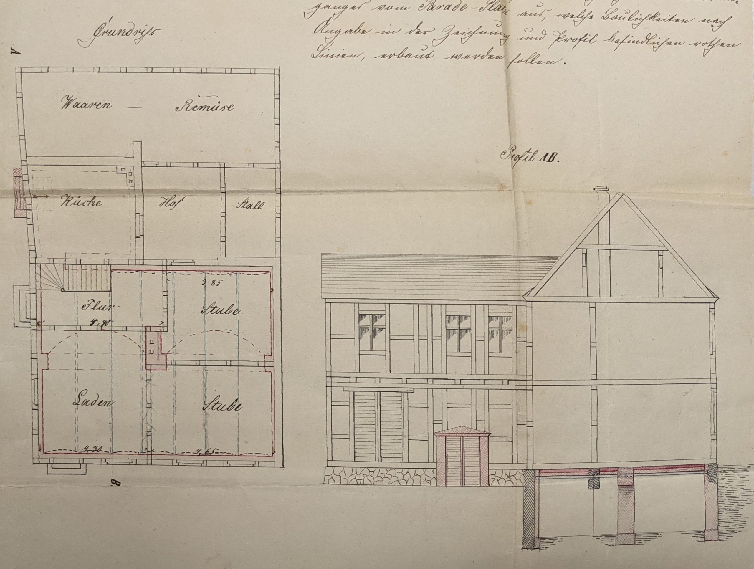 Bauzeichnung Keller 1876 Teil 1